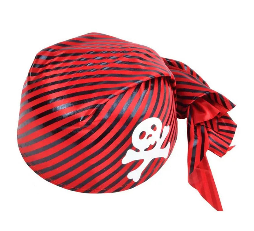 Translation missing: es.Casquete Pirata con rayas rojo y negro