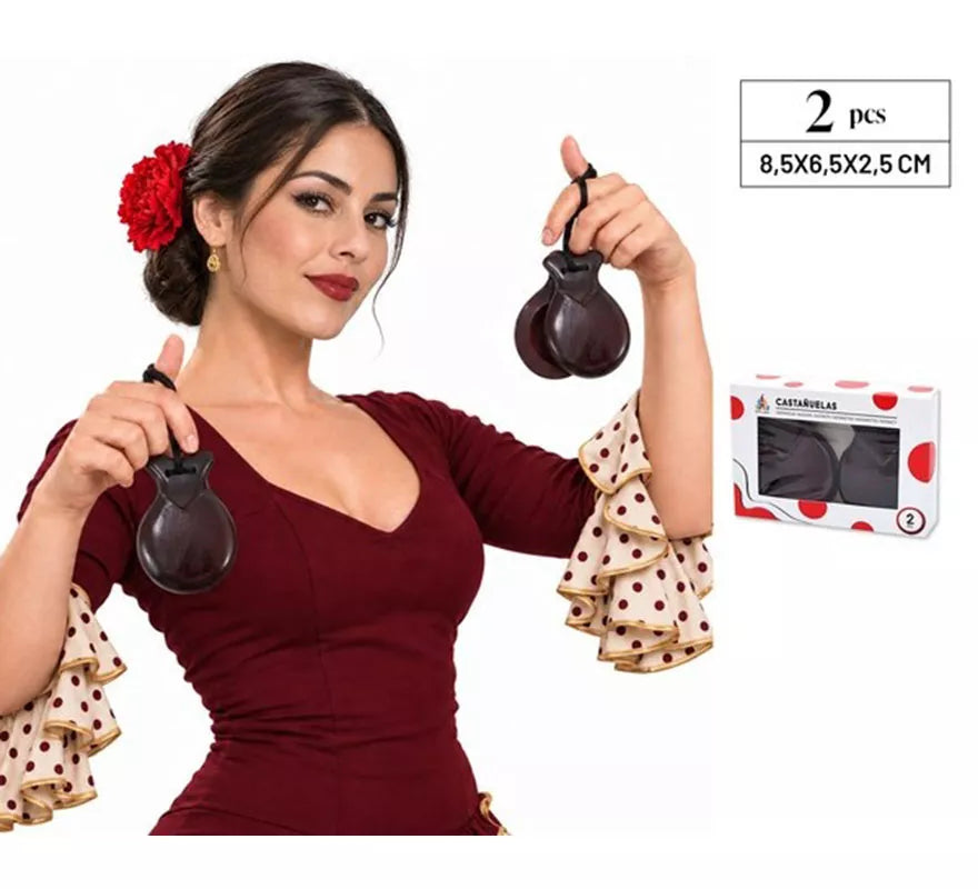 Castañuelas color Madera Oscura 6,5x8,5 cm