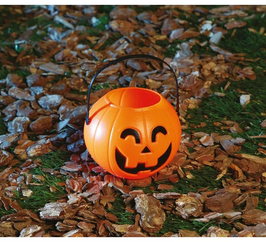 Translation missing: es.Cesta Calabaza 11 cm de plástico para Halloween