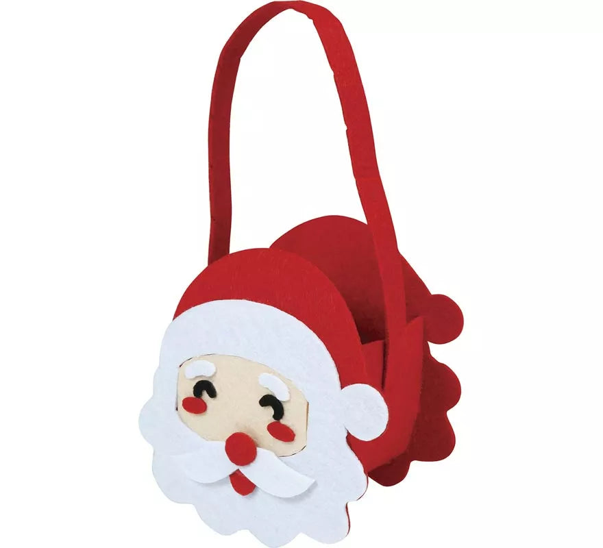 Cesta de Papá Noel de Fieltro de 15x14 cm
