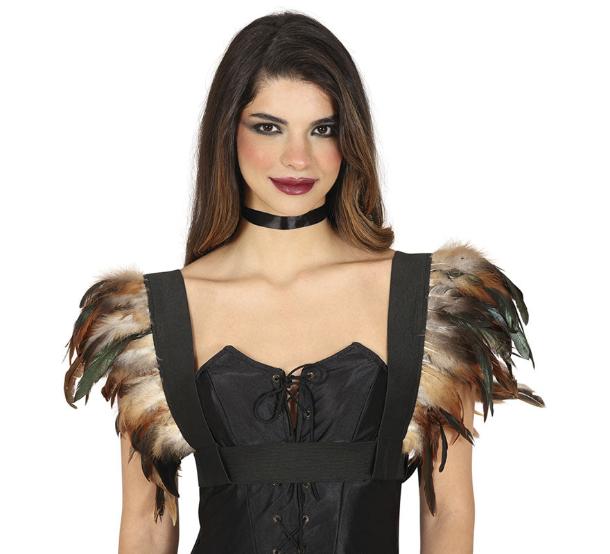 Translation missing: es.Chaleco con Plumas marrones adulto