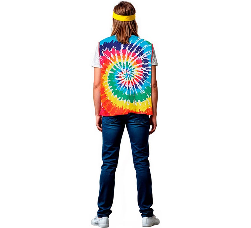 Translation missing: es.Chaleco de Hippie círculos multicolor adulto