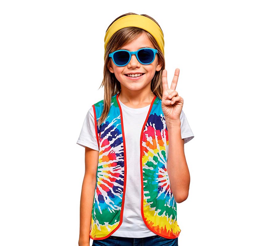Translation missing: es.Chaleco de Hippie círculos multicolor infantil
