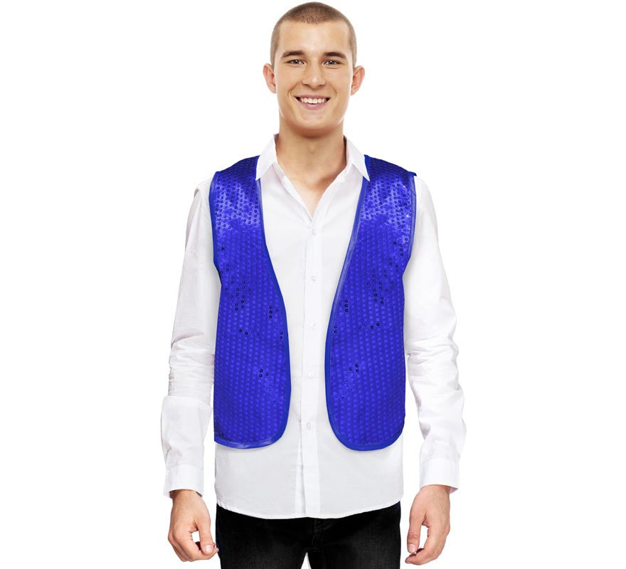 Chaleco de Lentejuelas azul oscuro para adultos