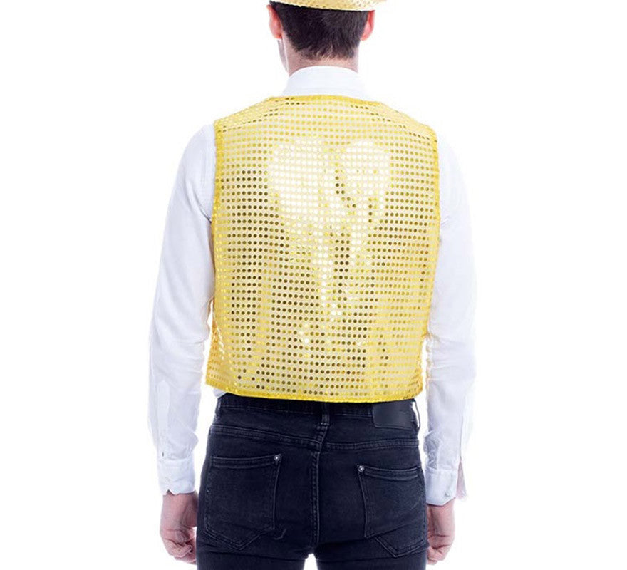 Translation missing: es.Chaleco de Lentejuelas color Oro para hombre
