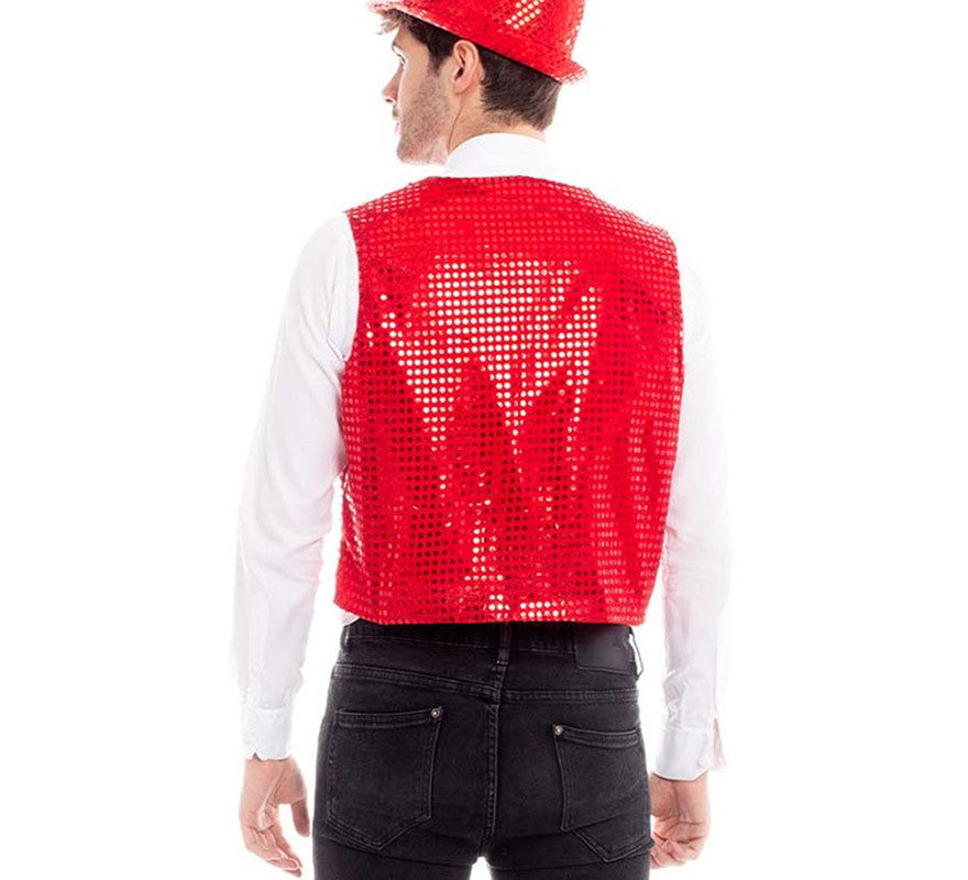 Chaleco de Lentejuelas color Rojo para hombre