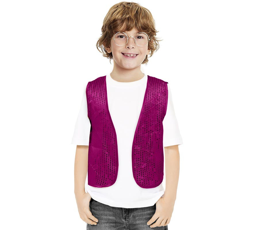 Translation missing: es.Chaleco de Lentejuelas fucsia para niños