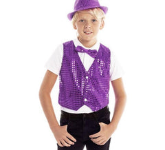 Chaleco de Lentejuelas morado infantil