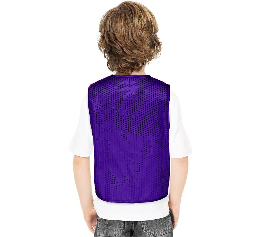 Translation missing: es.Chaleco de Lentejuelas morado para niños