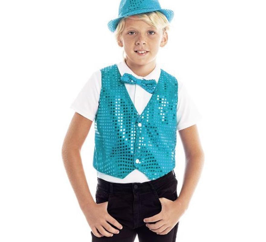 Chaleco de Lentejuelas turquesa infantil