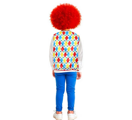 Chaleco de Payaso rombos y estrellas infantil