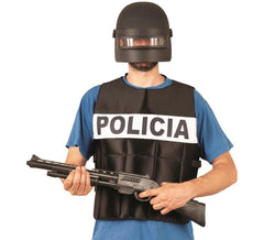 Chaleco de Policía Antibalas negro para adulto