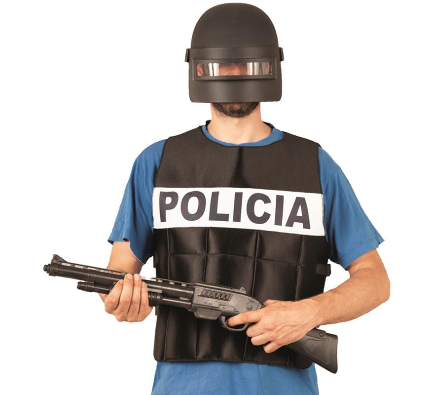 Translation missing: es.Chaleco de Policía Antibalas negro para adulto