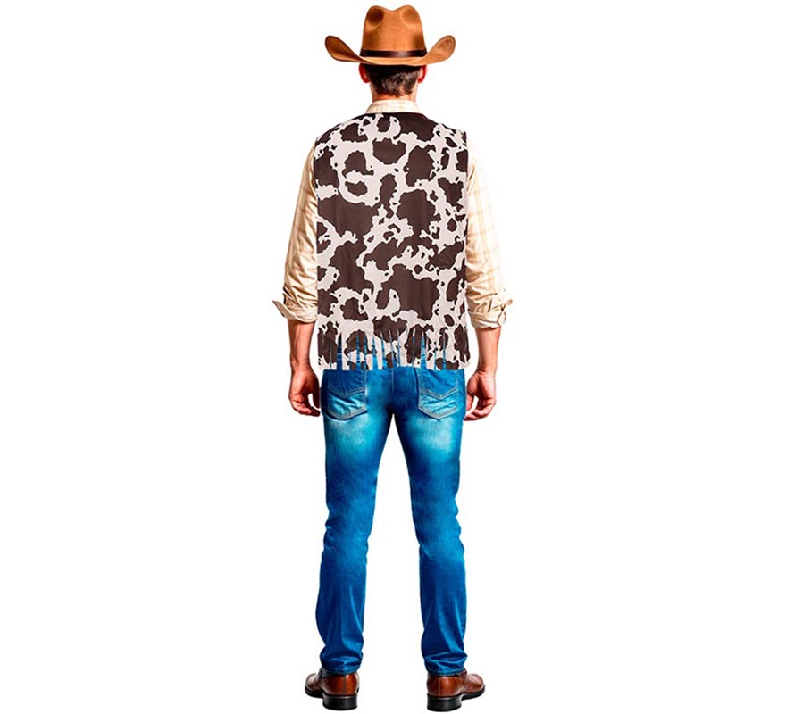 Translation missing: es.Chaleco de Vaquero marrón estampado adulto