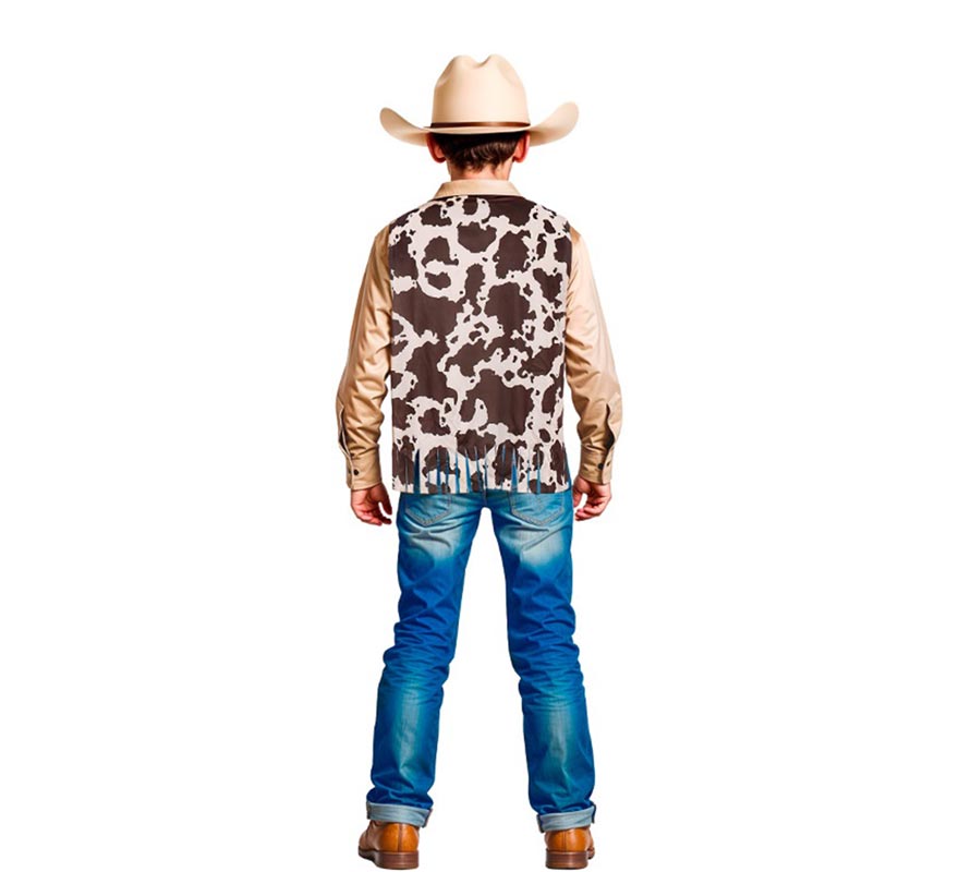 Chaleco de Vaquero marrón estampado infantil