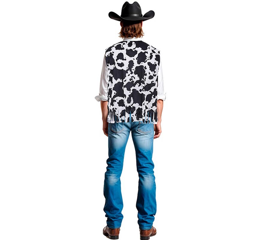 Translation missing: es.Chaleco de Vaquero negro estampado adulto