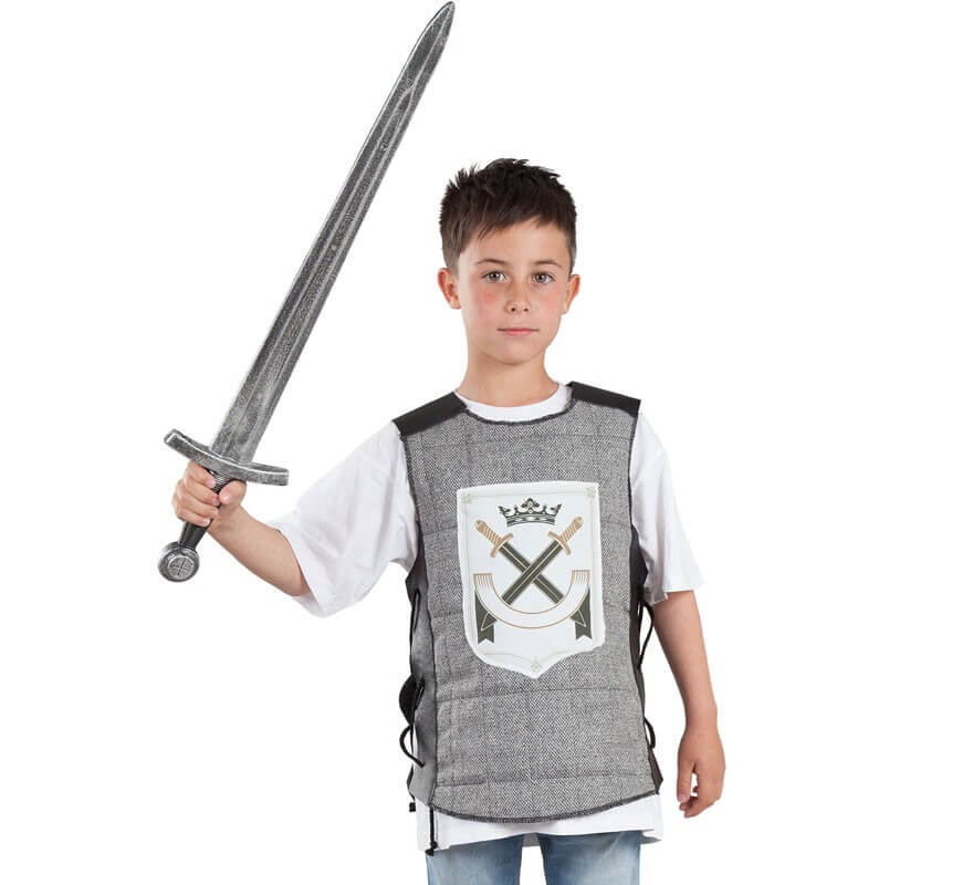 Translation missing: es.Chaleco Gris de Guerrero Medieval para niño