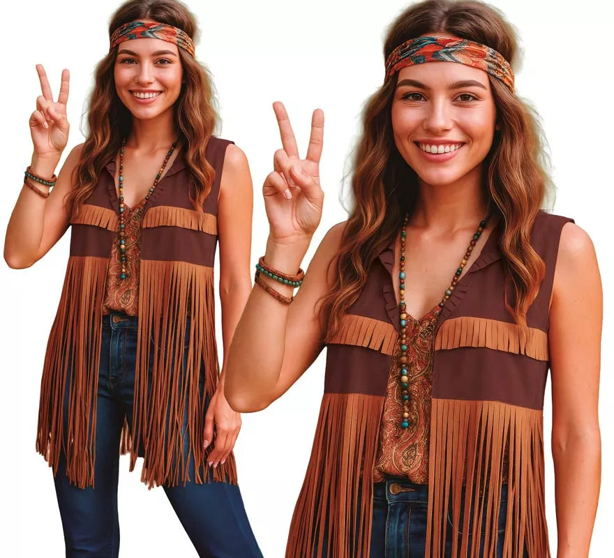 Translation missing: es.Chaleco Hippie con Flecos para mujer