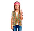 Chaleco Hippie floral naranja infantil