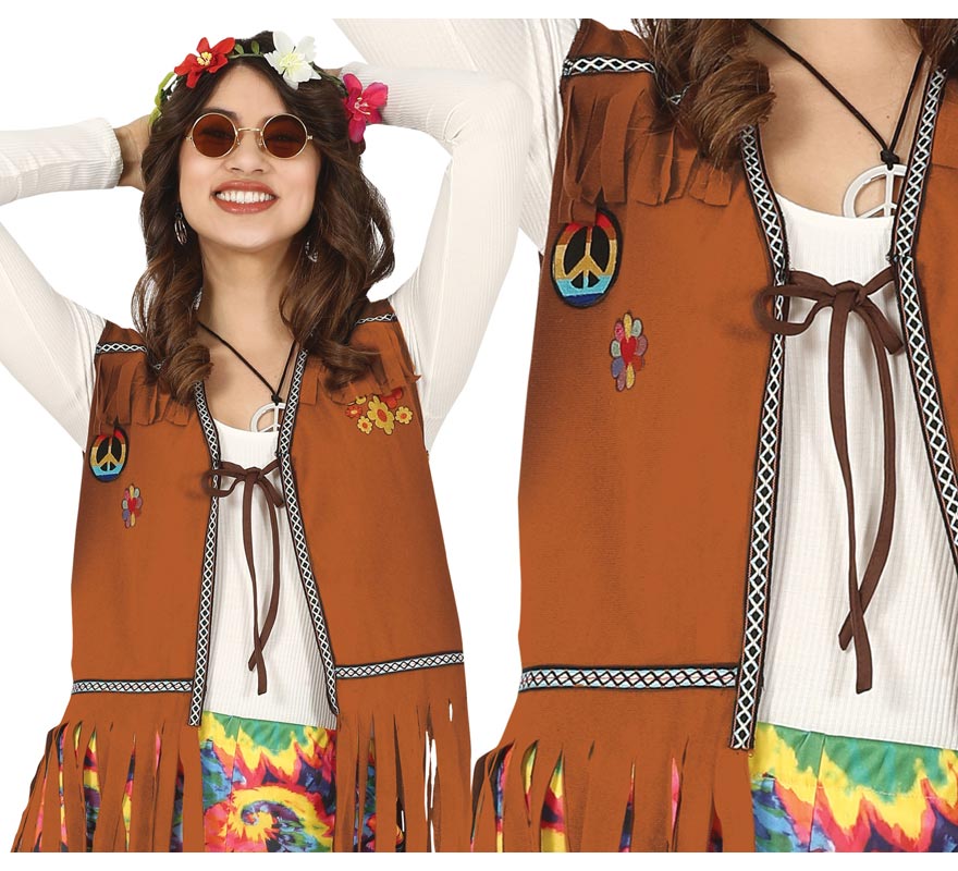 Translation missing: es.Chaleco Hippie Marrón para Mujer