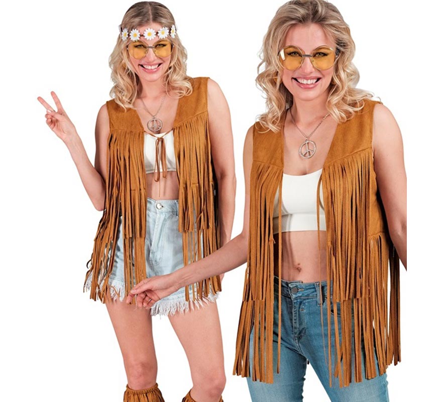 Translation missing: es.Chaleco Hippie marrón para mujer