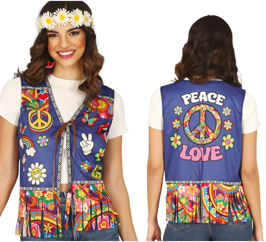 Translation missing: es.Chaleco Hippie Peace &amp; Love adulto