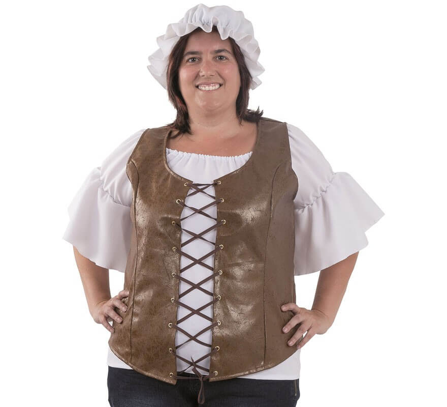 Translation missing: es.Chaleco Medieval Marrón para mujer