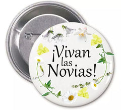 Chapa Vivan Las Novias con motivos Florales
