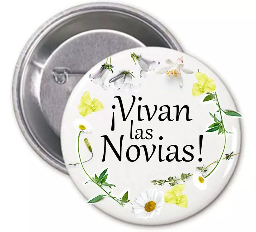 Translation missing: es.Chapa Vivan Las Novias con motivos Florales