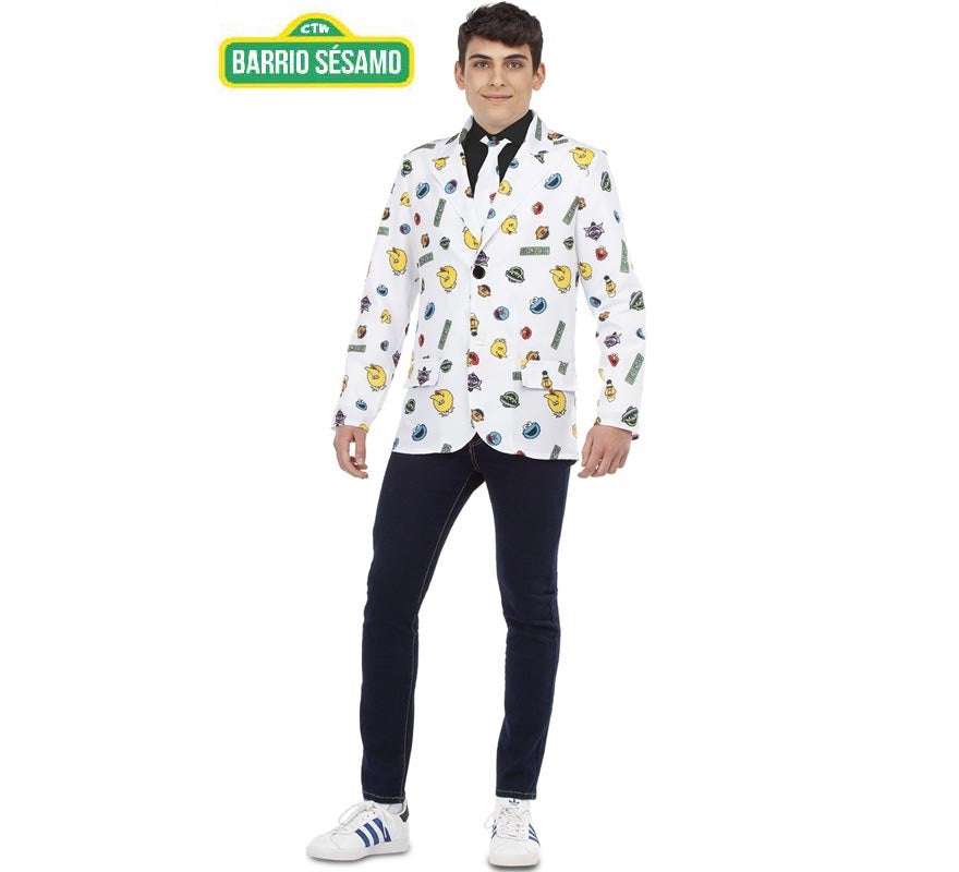 Translation missing: es.Chaqueta de Barrio Sésamo blanca para hombre