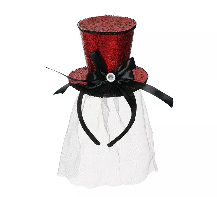 Translation missing: es.Chistera Mini Roja con Diadema