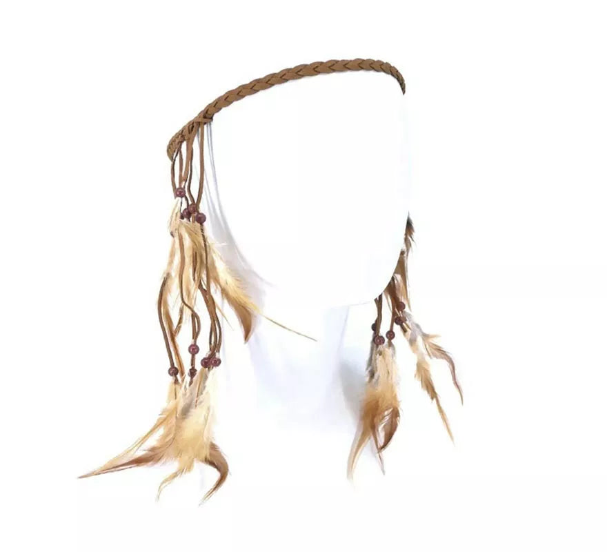 Translation missing: es.Cinta de Indio plumas marrones para el cabello