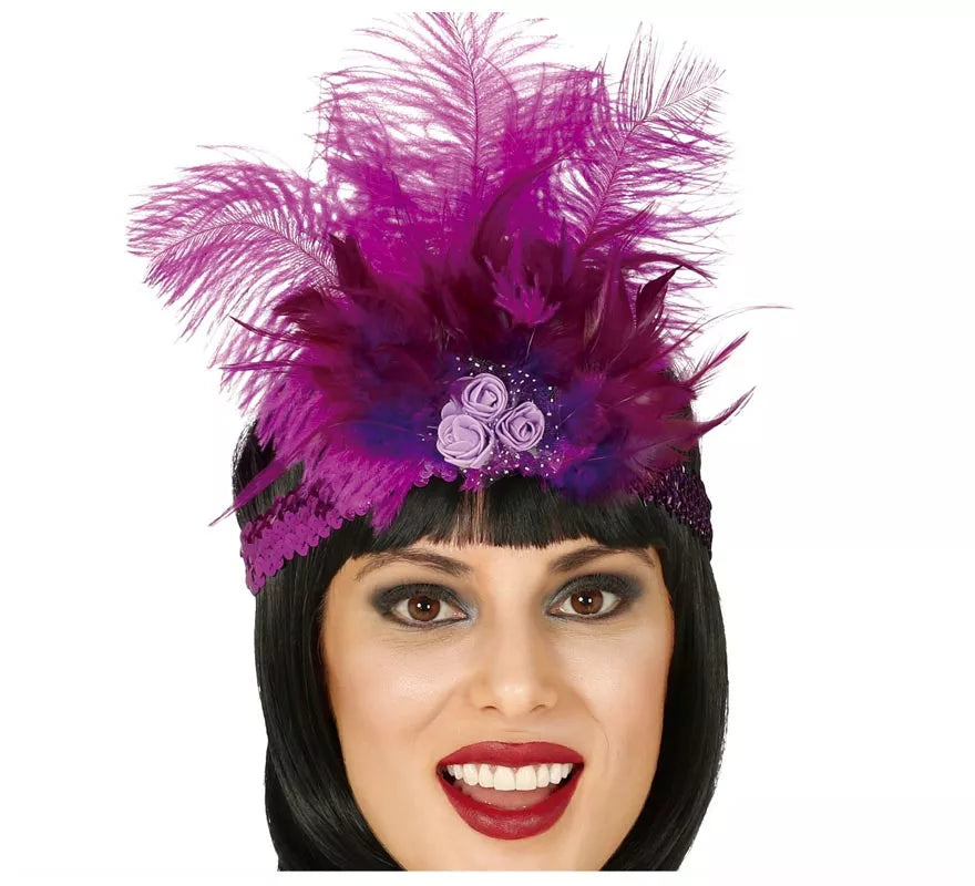 Translation missing: es.Cinta de Lentejuelas Fucsia con Plumas