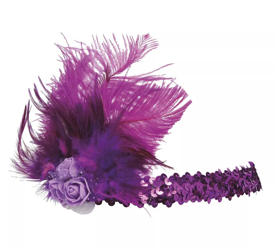 Translation missing: es.Cinta de Lentejuelas Fucsia con Plumas