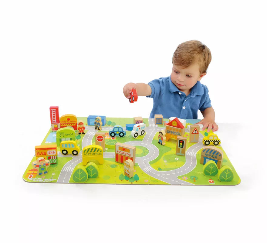Ciudad de bloques infantil