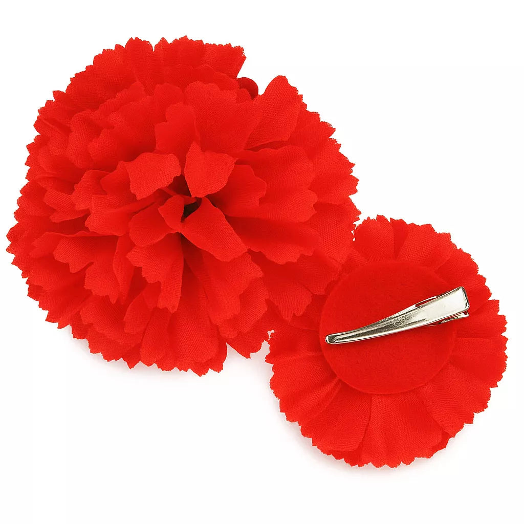 Translation missing: es.Clavel Rojo Sevillana o Chulapa de 8 cm con Pinza