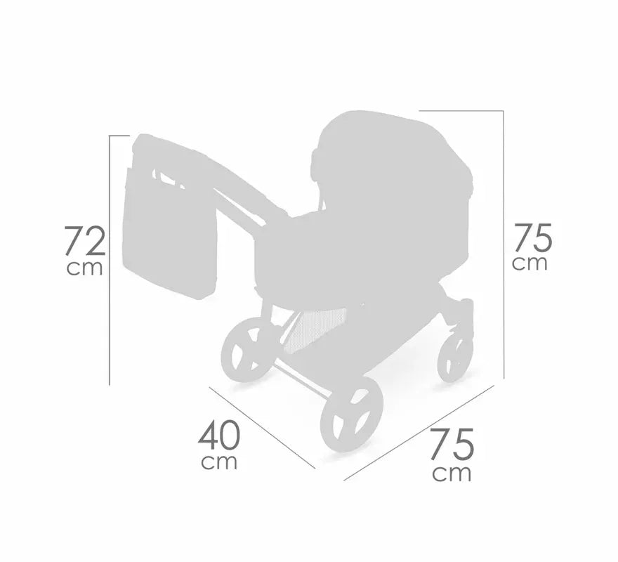 Coche de Muñecas de hasta 48 cm 3 en 1 Plegable