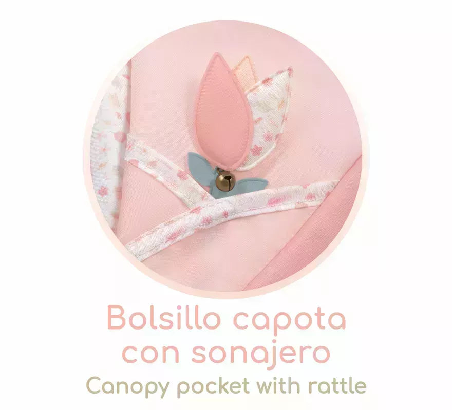 Coche de Muñecas de hasta 48 cm 3 en 1 Plegable con Bolso