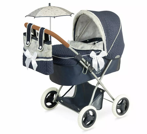 Coche de Muñecas de hasta 48 cm Plegable con Sombrilla y Bolso