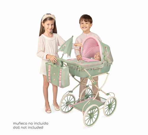 Coche de Muñecas de hasta 48 cm Plegable con Sombrilla y Bolso