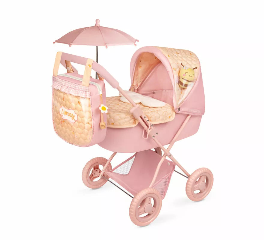 Coche de Muñecas de hasta 48 cm Plegable con Sombrilla y Bolso