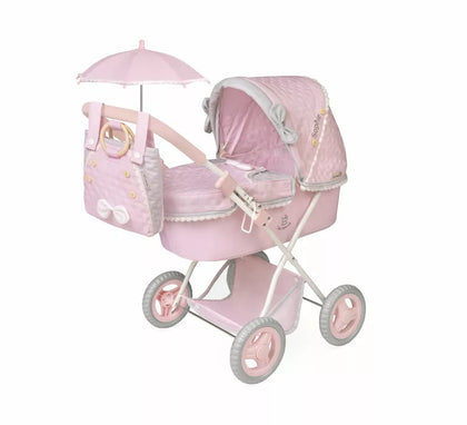 Coche de Muñecas de hasta 48 cm Plegable con Sombrilla y Bolso