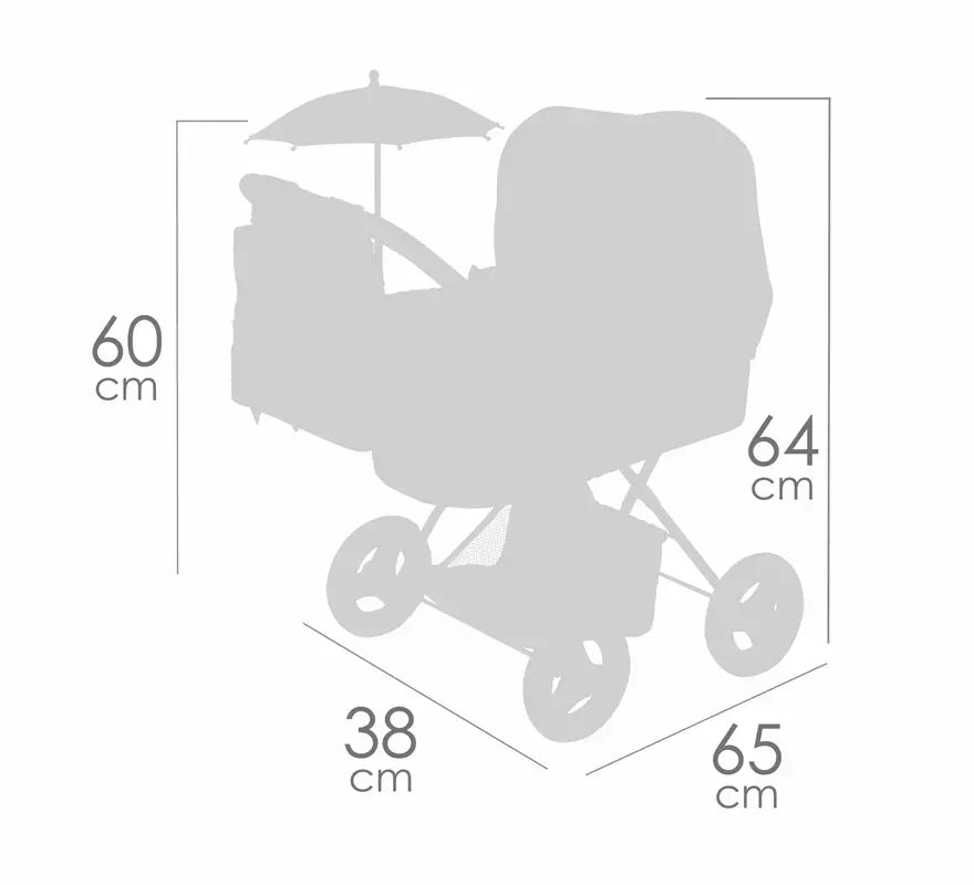 Translation missing: es.Coche de Muñecas de hasta 48 cm Plegable con Sombrilla y Bolso