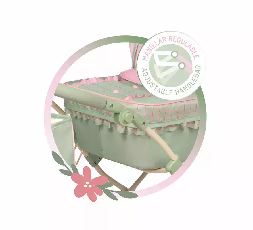 Coche de Muñecas de hasta 48 cm Plegable con Sombrilla y Bolso