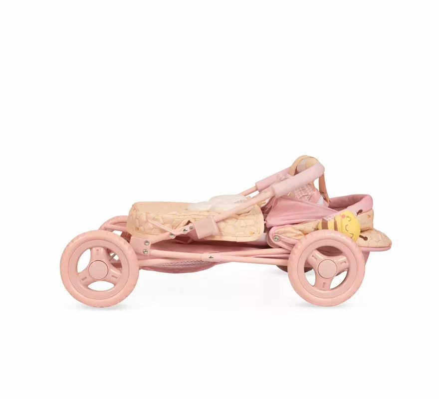 Coche de Muñecas de hasta 48 cm Plegable con Sombrilla y Bolso