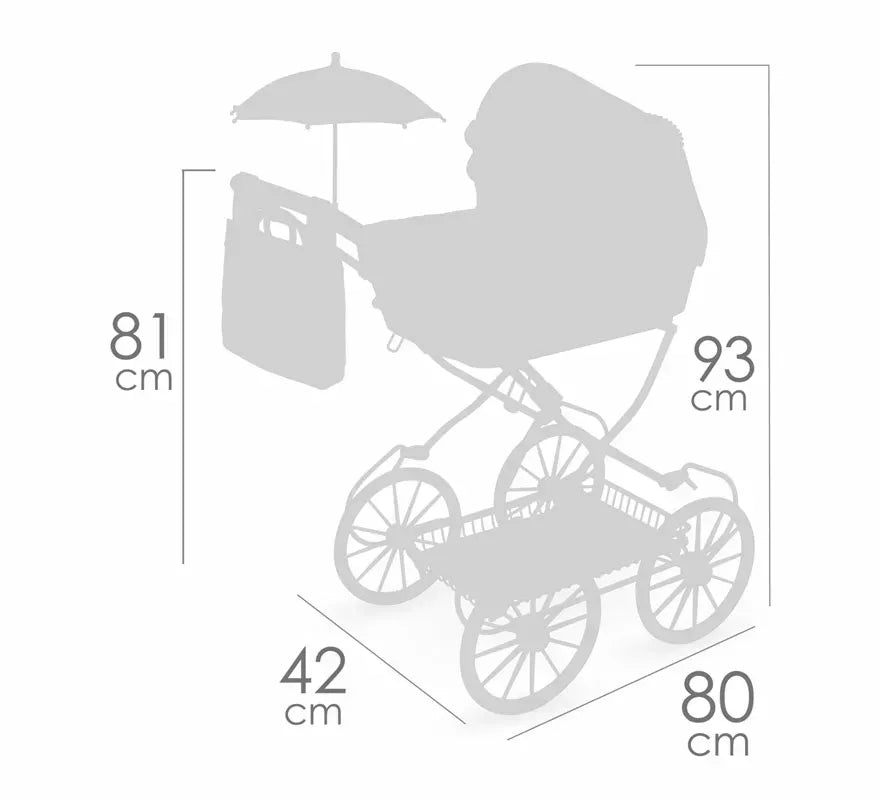 Translation missing: es.Coche de Muñecas de hasta 48 cm Plegable con Sombrilla y Bolso