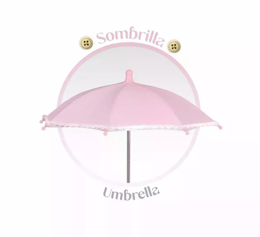 Coche de Muñecas de hasta 48 cm Plegable con Sombrilla y Bolso