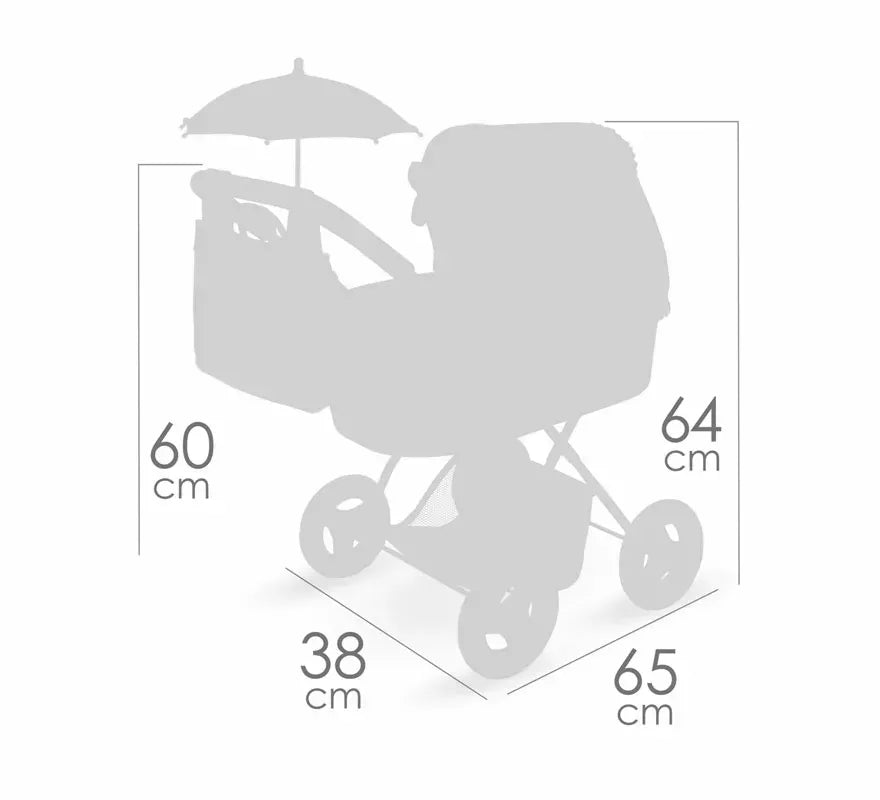Translation missing: es.Coche de Muñecas de hasta 48 cm Plegable con Sombrilla y Bolso