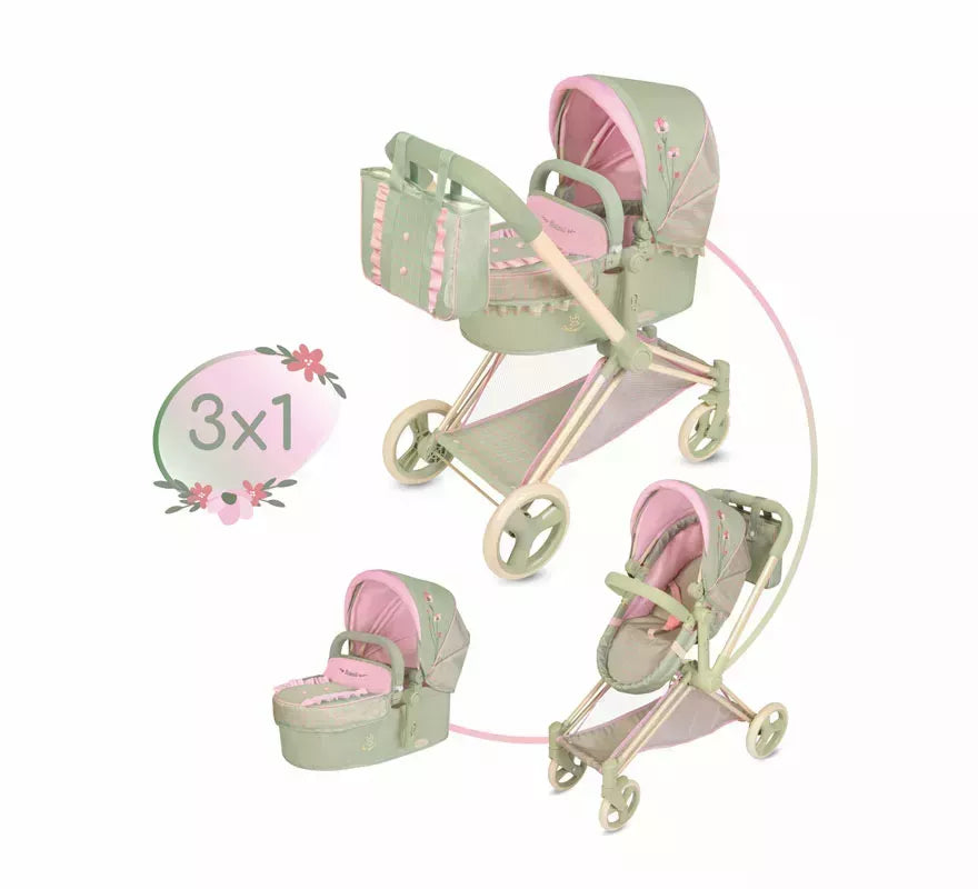 Coche de Muñecas de hasta 50 cm 3 en 1 Plegable