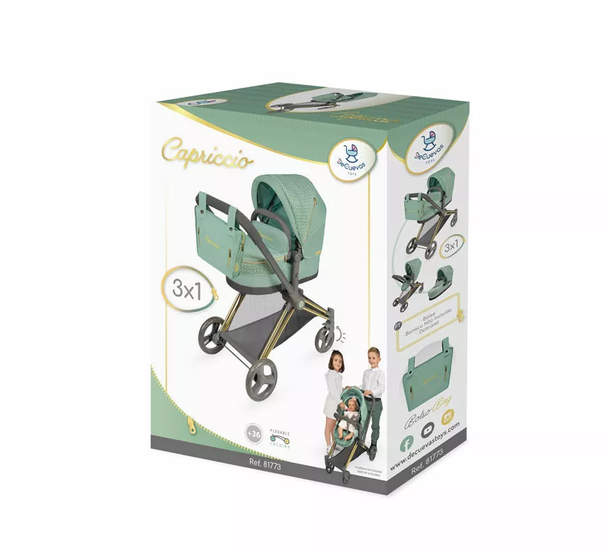 Coche de Muñecas de hasta 50 cm 3 en 1 Plegable